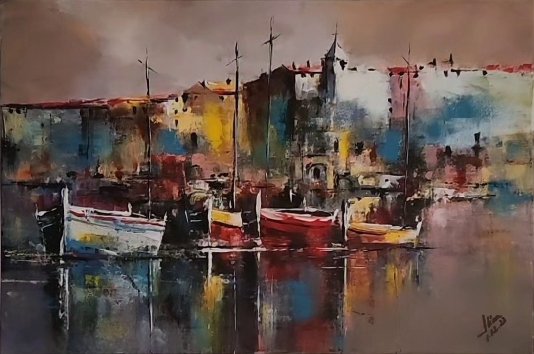 ArteDiAlina.com painting: Same Harbour, different Sky